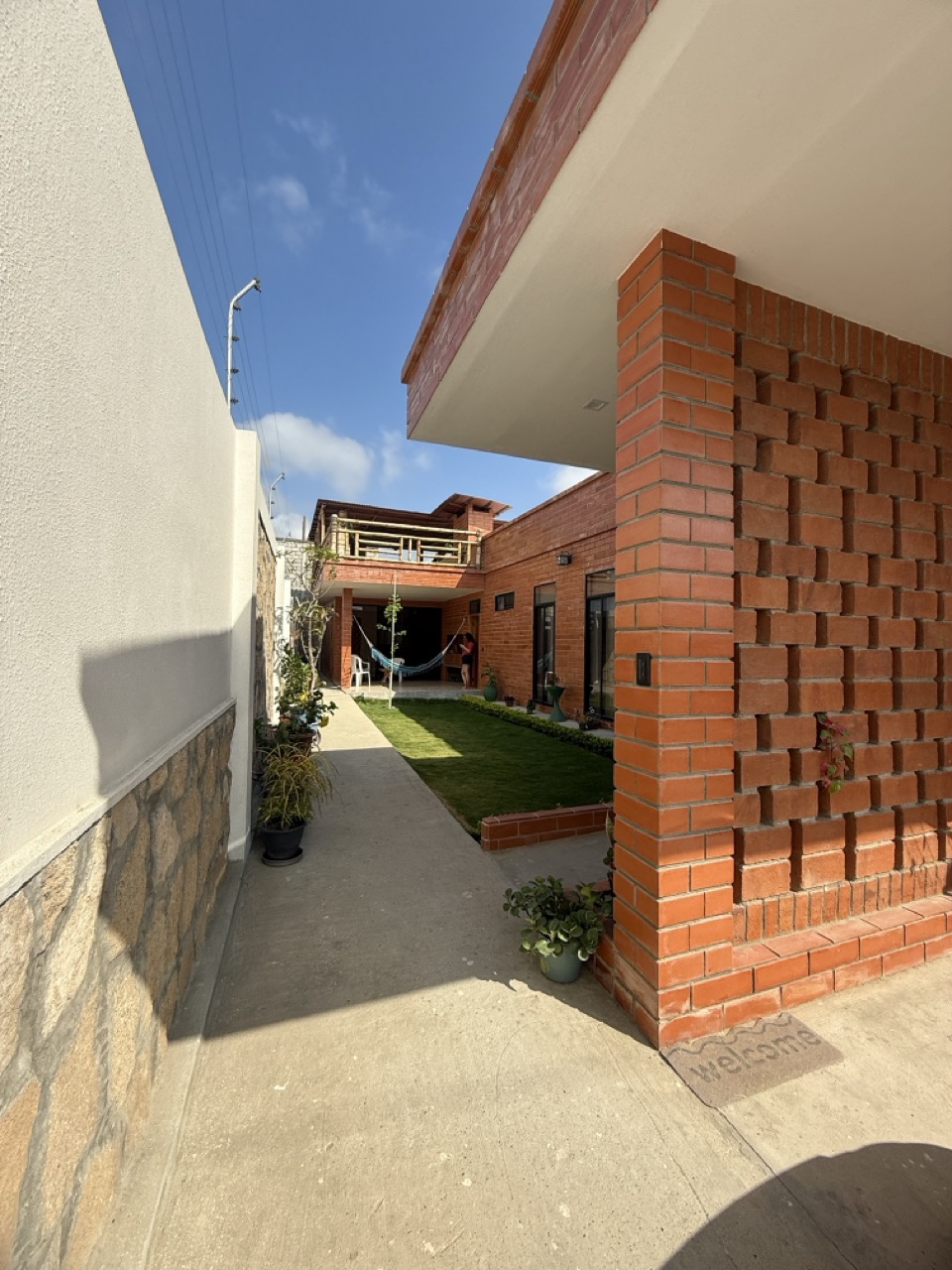 Living room opening onto the central patio